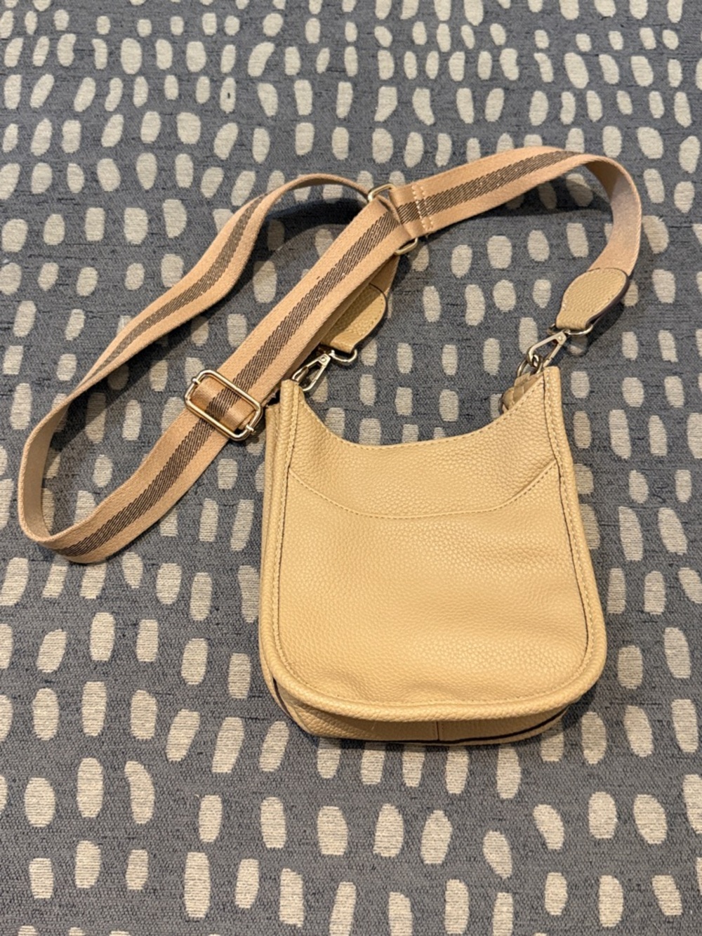 Everyday Tan Crossbody Bag w/ Adjustable Canvas Strap